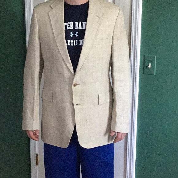 David Hunter Beige Linen Sportcoat - Picture 5 of 8